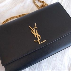 YSL Kate Medium Black with Gold Hardware